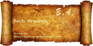Bech Armanda névjegykártya